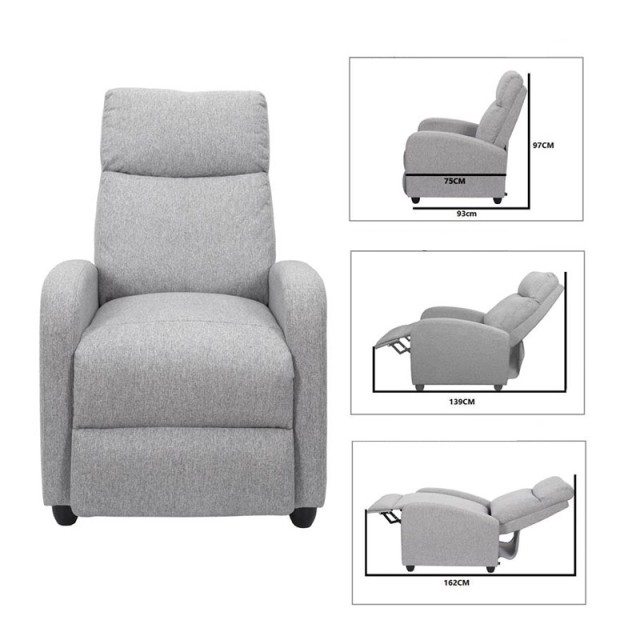 Ανακλινόμενη Πολυθρόνα 67 x 98 x 97 cm Home Deco Factory HD7159