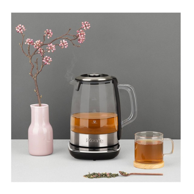 Ανοξείδωτος Ηλεκτρικός Βραστήρας με Φίλτρο Τσαγιού 1.5 Lt H.Koenig TI600