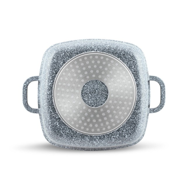 Αντικολλητική Τετράγωνη Κατσαρόλα 24 cm με Κεραμική-Γρανίτη Επίστρωση και Γυάλινο Καπάκι 4.4 Lt Edenberg EB-8002