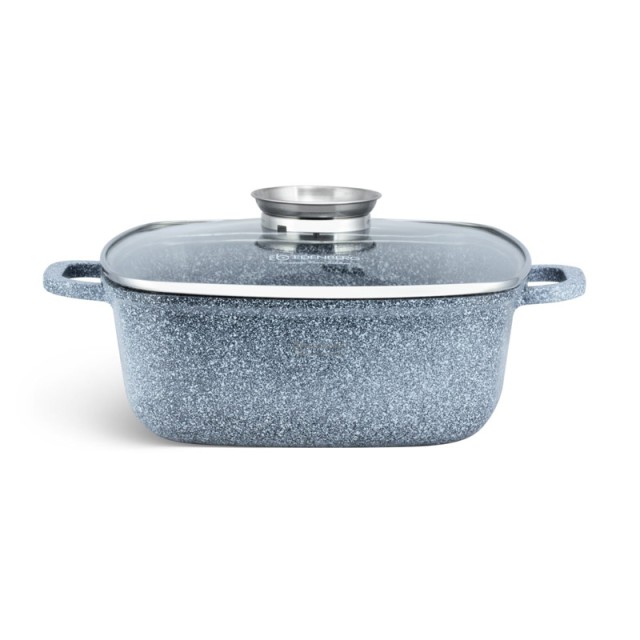 Αντικολλητική Τετράγωνη Κατσαρόλα 28 cm με Κεραμική-Γρανίτη Επίστρωση και Γυάλινο Καπάκι 6.5 Lt Edenberg EB-8003