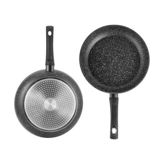 Αντικολλητικό Τηγάνι 28 cm με Κεραμική Μαρμάρινη Επίστρωση και Γυάλινο Καπάκι Edenberg EB-4111