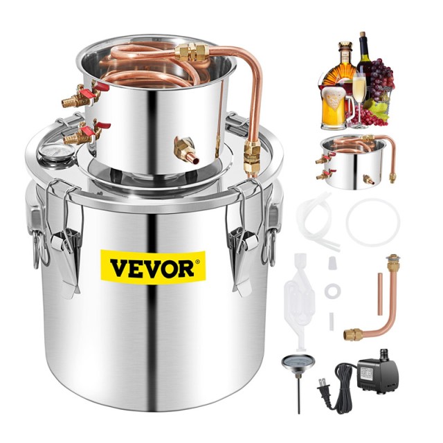 Αποστακτήρας Αλκοόλ από Ανοξείδωτο Ατσάλι 50 Lt με Αντλία Νερού VEVOR ZLQDLNTDBO50LUXNMV2