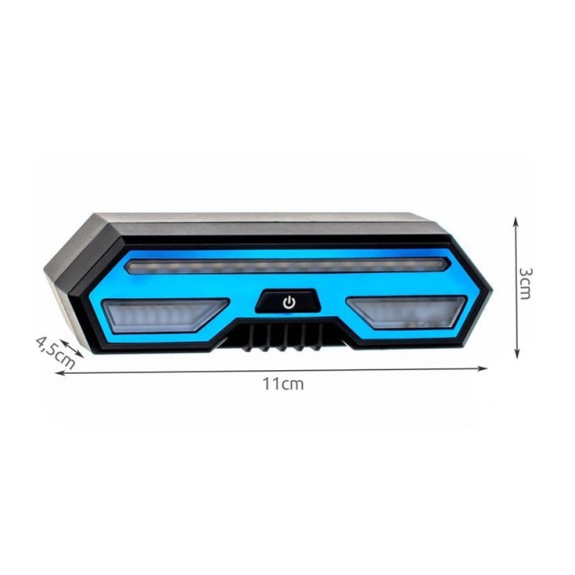 Ασύρματο Επαναφορτιζόμενο Οπίσθιο Φανάρι Ποδηλάτου LED Stop - Αριστερό Φλας - Δεξί Φλας με Χειριστήριο Τιμονιού SPM 12045