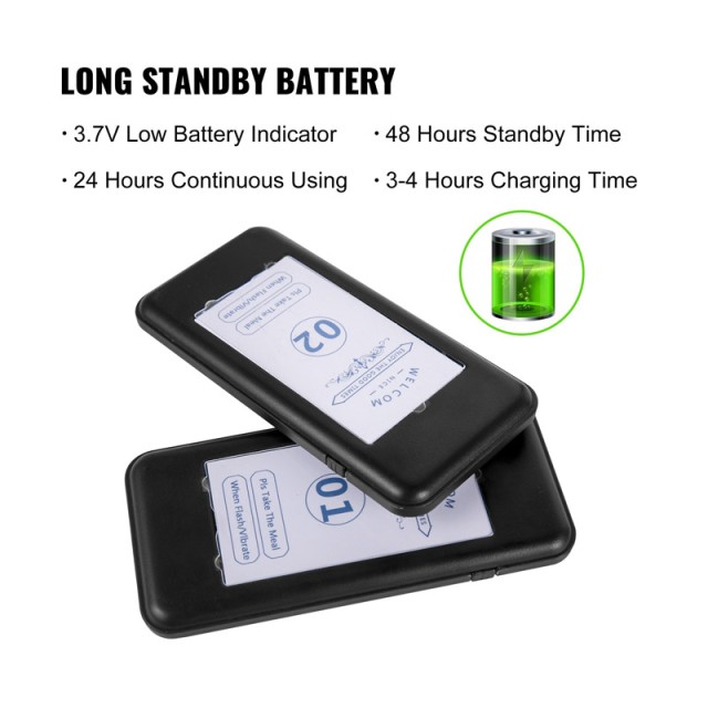 Ασύρματο Σύστημα Ειδοποίησης Έτοιμης Παραγγελίας Πελατών για Εστιατόρια με 98 Κανάλια και 16 Συσκευές VEVOR QCQFX16KCCMP00001V2