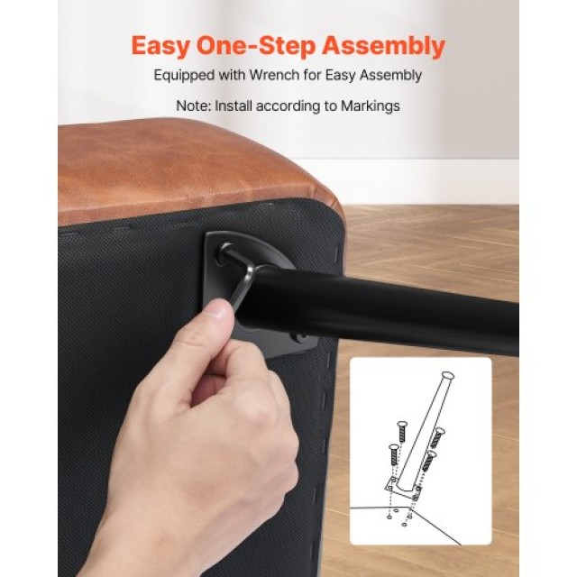 VEVOR Πολυθρόνα Αποθήκευσης με PU Δέρμα & Μεταλλικά Πόδια Καφέ PZWSZYXTK415LLMIP001V0