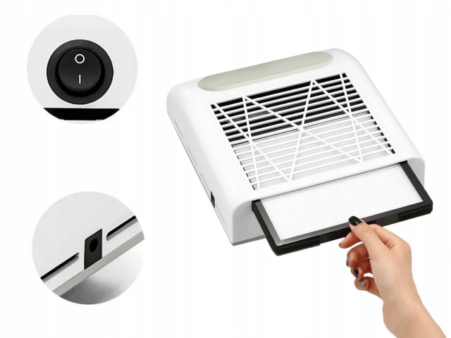 Verk Group Μανικιούρ Χωρίς Σακούλες: Κασετίνα Συλλογής Σκόνης Νυχιών 80W με Φίλτρο 5907451368435