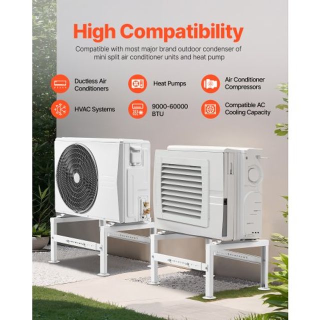 VEVOR Ρυθμιζόμενη Βάση Αντικραδασμική για Mini Split 9000-60000 BTU KDDMZJDCZJ90J4KT3V0