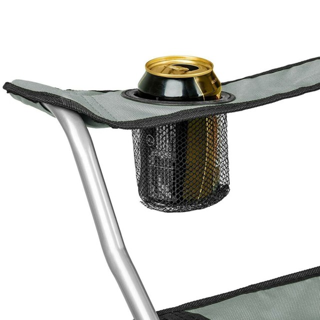 BAKAJI  2x Πτυσσόμενες Καρέκλες Κατασκήνωσης Με Τσάντα Καμπινγκ Καρέκλα Παραλίας Εξωτερικού Χώρου Γκρι  02830162