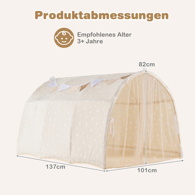 Costway Παιδική Σκηνή Κρεβατιού με Φωτεινά Αστέρια, Δικτυωτές Κουρτίνες & Φωτάκια – Μαγική Σκηνή Παιχνιδιού & Ύπνου TP10315BE