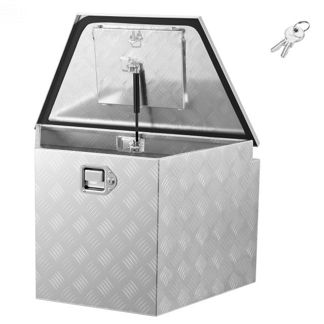 VEVOR Κουτί Αποθήκευσης Αλουμινίου 737x410x457mm με Κλειδαριά για Ρυμούλκες, Φορτηγά, SUV, RV, Εκτός Δρόμου - Ασημί TCGJX29X165XF752G001V0