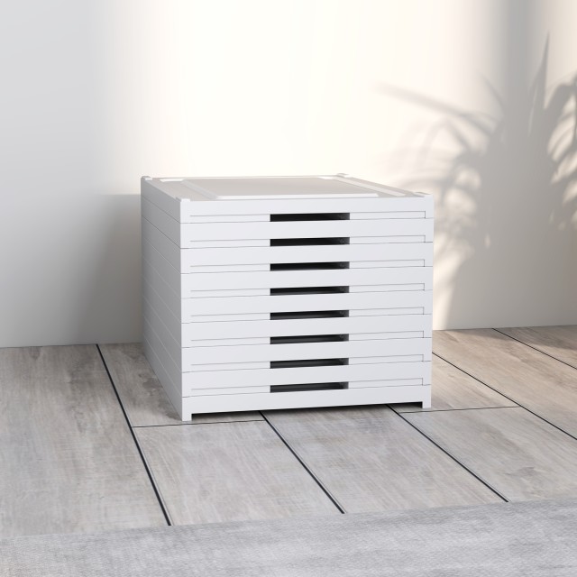 Παπουτσοθήκη με 8 Στοιβαζόμενα Διαφανη Κουτιά Αποθήκευσης για Παπούτσια 26 x 35 x 140cm Λευκό 837-570V00WT HOMCOM