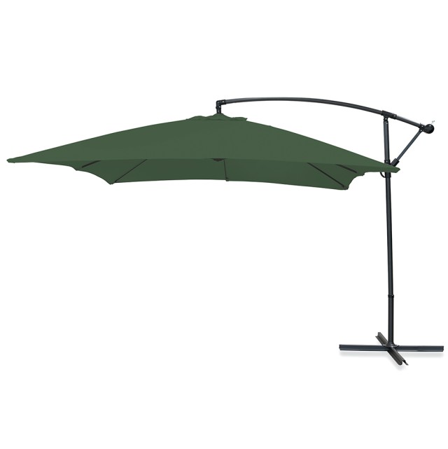 Galileo Ομπρέλα λάμπα πράσινου κήπου 3x3 m από ανθρακούχο χάλυβα με 8 ενισχυμένες ακτίνες και άνοιγμα με μανιβέλα Kios Est 5914262
