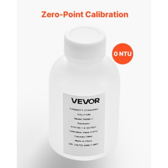 VEVOR Διάλυμα Βαθμονόμησης Θολότητας 0 NTU, 100 ml, Συμβατό με Τουρβιδόμετρο, Έτοιμο προς Χρήση ZXLZDS00NTUPVRS46001V0