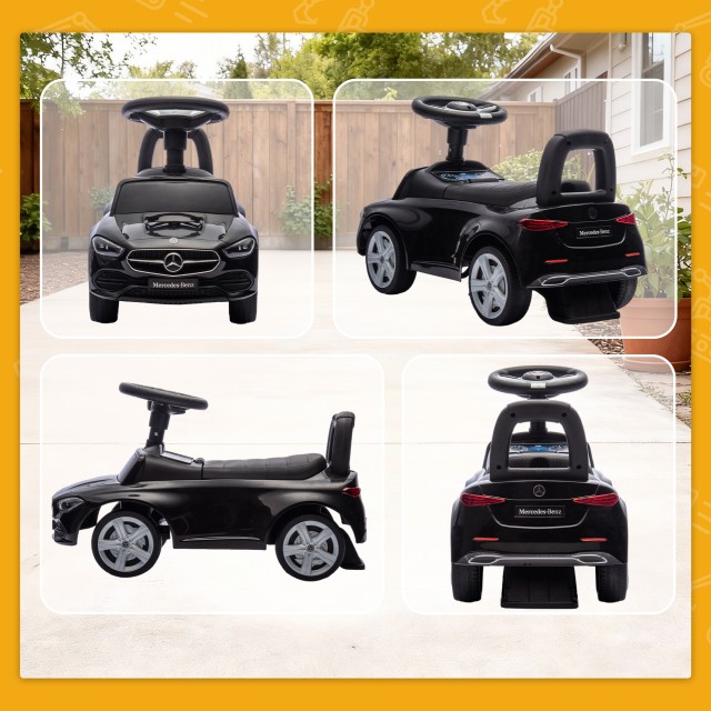 AIYAPLAY Παιδικό Αυτοκίνητο με Άδεια Χρήσης Mercedes Benz με Κόρνα και Χώρο Αποθήκευσης, 65x28x39 εκ., Μαύρο 370-438V00BK