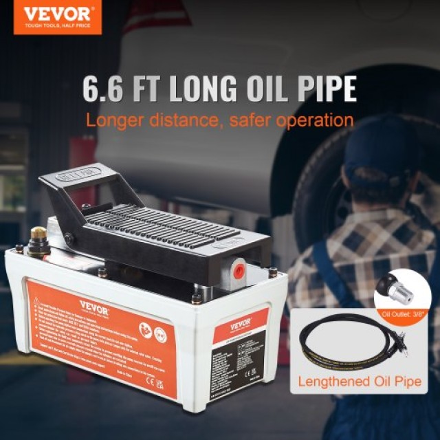 VEVOR Υδραυλική Αντλία Αέρος 10,000 PSI, 1/2 Γαλ, Γκρι HSMJTELECTRIC8F6HV0