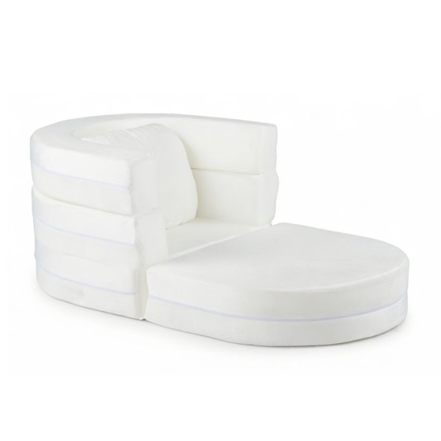 Costway Παιδικός καναπές-κρεβάτι 3 σε 1, πτυσσόμενος, με μαλακή αφρώδη γέμιση και άνετο μαξιλάρι, μπεζ, 55 x 47 x 66 cm HV10915BE