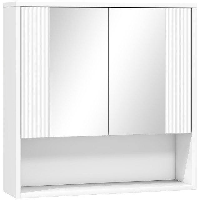 HOMCOM Επιτοίχιο Ντουλάπι Μπάνιου με Πόρτες Soft-Close και Ρυθμιζόμενο Ράφι 837-589V00WT