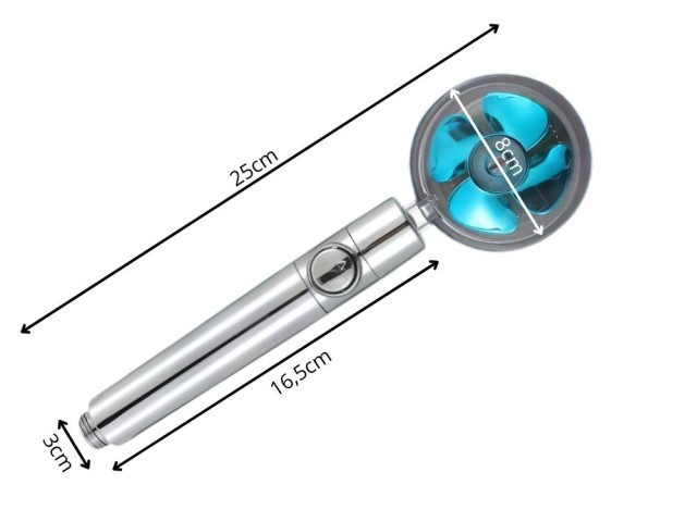 Τηλέφωνο Ντους με Αντικαταστάσιμο Φίλτρο Turbo και Ενσωματωμένο Ανεμιστήρα 5907451364741 Verk Group