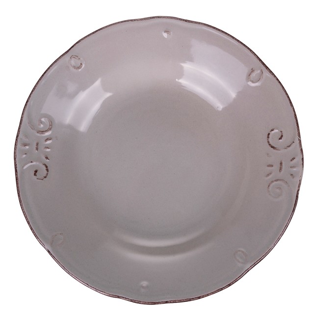 Villa dEste Home Σετ 6 τμχ Επίπεδο Πιάτο από Σμαλτωμένο Γκρεζ 23 cm Duchessa Stones 5911371