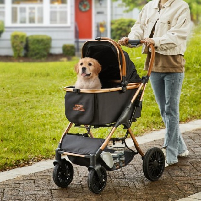 Καρότσι Κατοικιδίων VEVOR, 4 Τροχοί, 30kg, Μαύρο  CWTCCGK4QDHDT793EV0