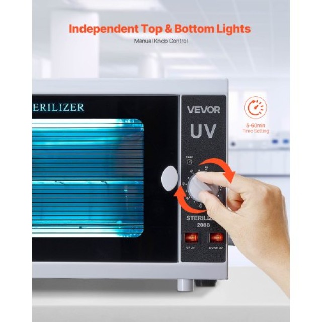 VEVOR Μηχάνημα Καθαρισμού Εργαλείων 12L Μεγάλης Χωρητικότητας με Κουμπί Ελέγχου ZWXXDQ12LJXX6GOKT001V2