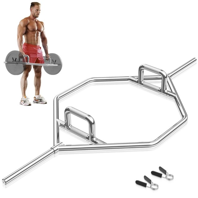 Ανοιχτή Trap / Hex Bar Βαρέως Τύπου για Deadlifts - Ασημί SP37910SL Costway