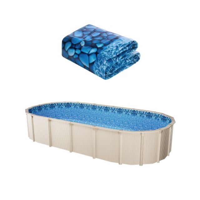 VEVOR Οβάλ Επένδυση Πισίνας 15x30ft Unibead για Ύψος Τοίχου 52in YCNCOVAL15308LIUBV0