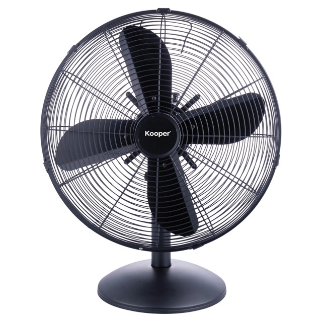Kooper Επιτραπέζιος ανεμιστήρας 4 λεπίδων από ατσάλι με 3 ταχύτητες και περιστροφή 35 W μαύρο Kooper 5922082