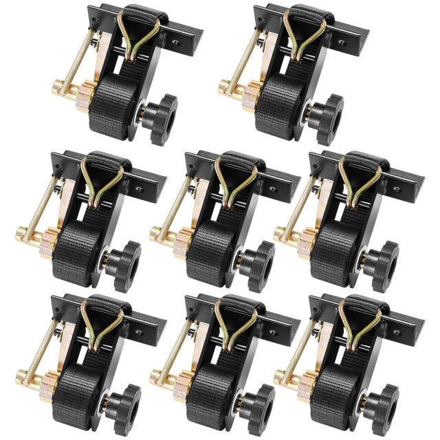 VEVOR Σετ 8 Ιμάντων Σκύρας Ανθεκτικού Φορτίου με Καστάνια για Σχάρες Σκαλών, 38 mm x 2.25 m, Διπλά Άγκιστρα J, Μέγιστο Φορτίο 226.8 kg, Μαύρο Χρώμα FGTJJLGDD8J0QDRGY001V0