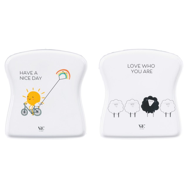 Villa DEste  Σετ 4 τμχ Πιατάκι τοστ από πορσελάνη Be Positive 5922812