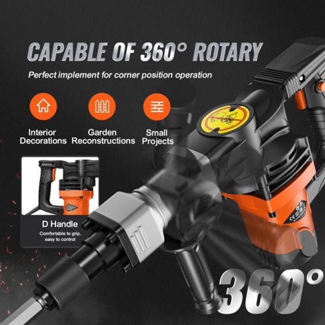 VEVOR Σφυρί Κατεδάφισης 1600W με 2 Καλέμια X581X1X21400WI2E7V2