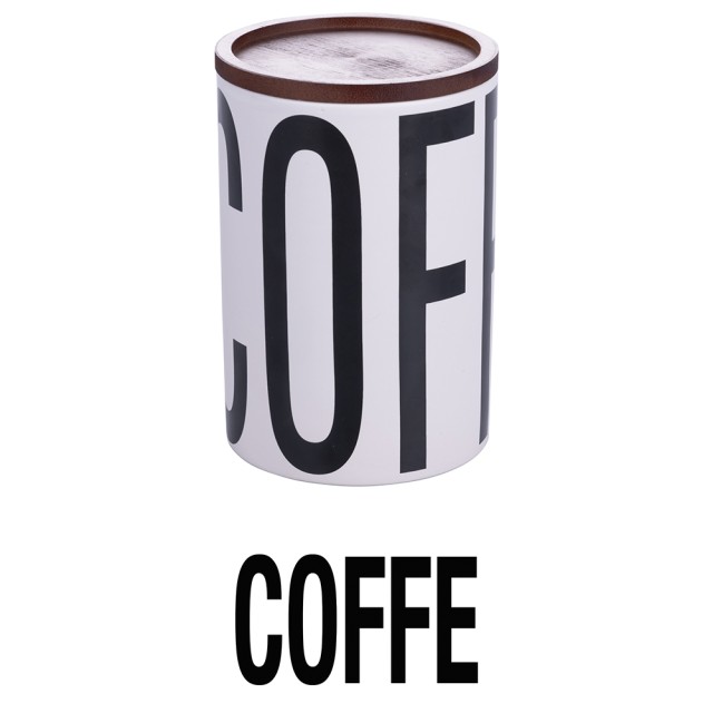 Villa DEste  Βαζάκι καφέ 750 ml από κεραμικό υλικό με καπάκι από μπαμπού Bigismore 5919846