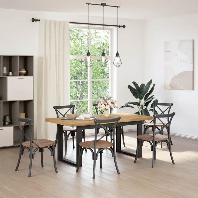 vidaXL Τραπέζι Φαγητού NOAIN με Πόδια U Σχήματος 180x90x75 εκ από Μασίφ Ξύλο Πεύκου 3328259