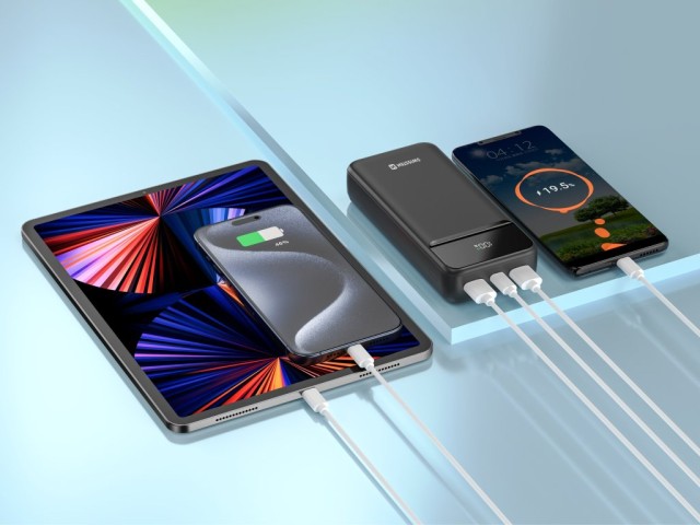 SWISSTEN Φορητός Φορτιστής POWER LINE II 20000 mAh, Μαύρο 8595217490628