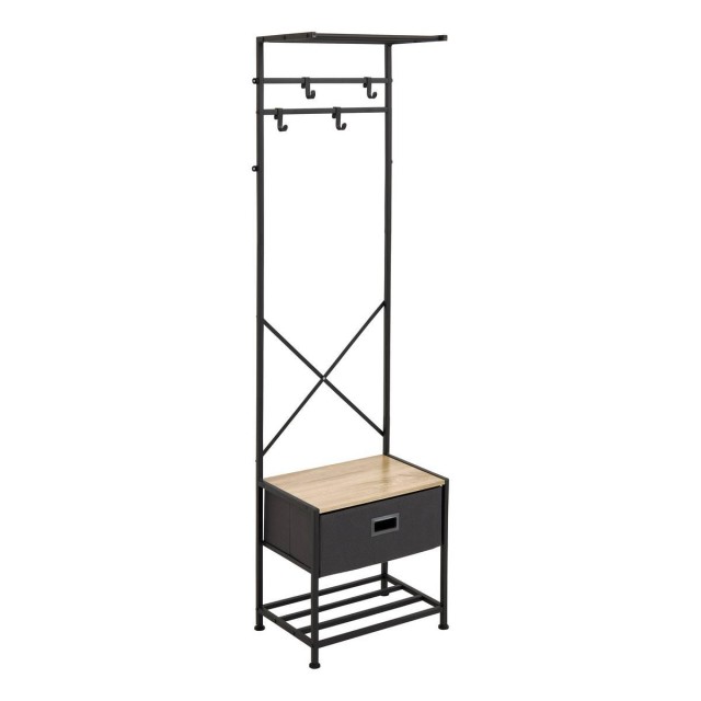 5Five Simply Smart Γκρι Ντουλάπα Tissa, με 4 Γαντζάκια και 1 Συρτάρι, 45 x 30 x 160 εκ. 212723A