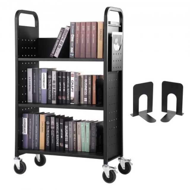 Καρότσι Βιβλίων VEVOR 150kg  790 x 385 x 1250 mm, Μαύρο  LXTSGTCHS330Y7BMJV0