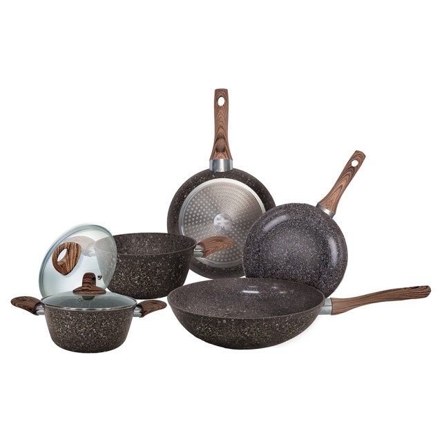 Galileo Σετ Μπαταρίας 7 Τεμαχίων με Εσωτερική Επίστρωση Αντικολλητικής Κεραμικής σε Κράμα Αλουμινίου Επαγωγής Arizona SChef 5920486