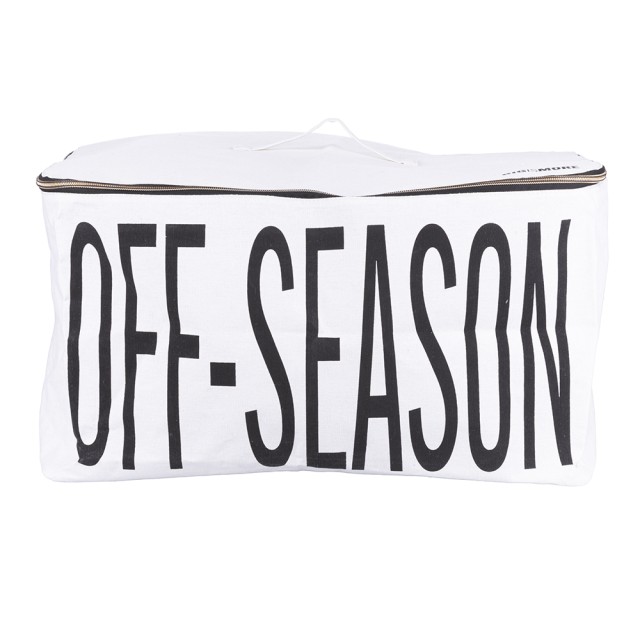 Villa dEste Home Μεγάλη Υφασμάτινη Θήκη Αποθήκευσης με Διπλό Φερμουάρ και Λαβή 50x40x27εκ Λευκή 5901677