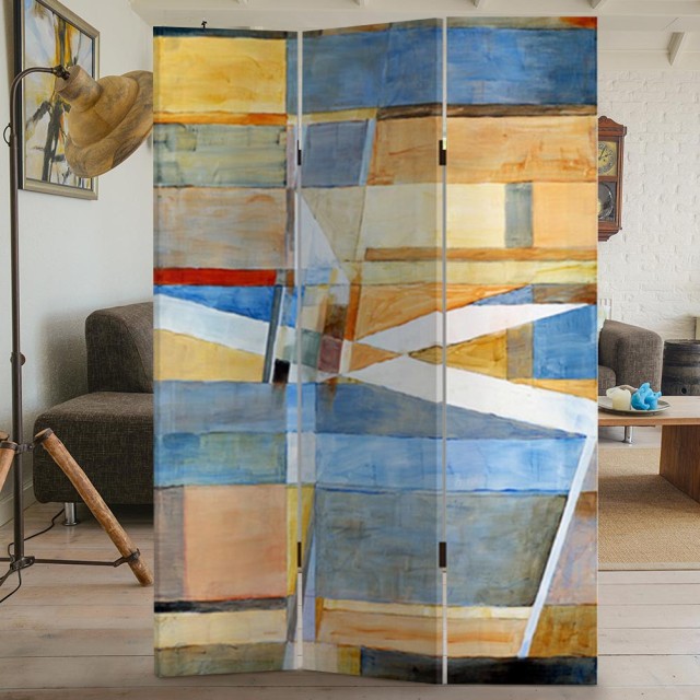 BAKAJI Παραβάν 3 Πάνελς Εκτύπωση Διπλής Όψης Αφηρημένο Πίνακα Διαχωριστικά 180x120 02835381