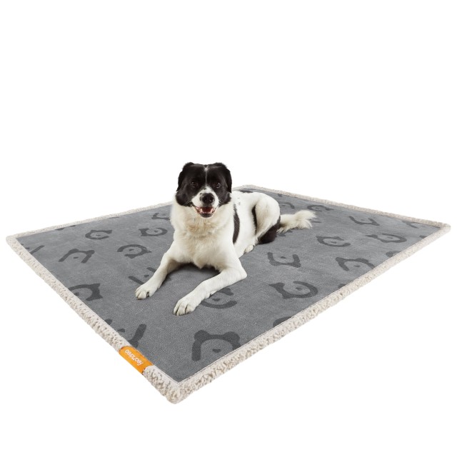 Feandrea Αδιάβροχη κουβέρτα κατοικιδίων διπλής όψης Sherpa Fleece για μικρούς και μεσαίους σκύλους και γάτες 127 x 101 εκ. L, γκρι, πλενόμενη στο πλυντήριο PPB050G01