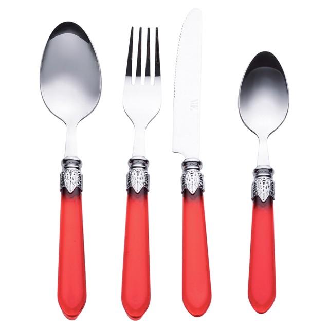 Villa DEste  Σετ 24 ανοξείδωτα μαχαιροπίρουνα με κόκκινη λαβή Imperial Red 5921481