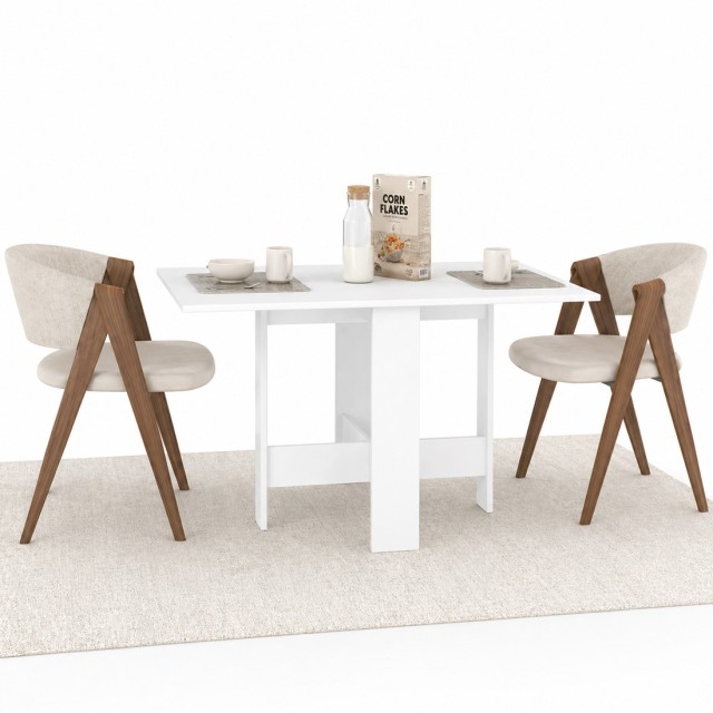 Shally Dogan Επεκτεινόμενο τραπέζι κονσόλα Artemio 30-130x76 εκ. λευκό ξύλο 02002118