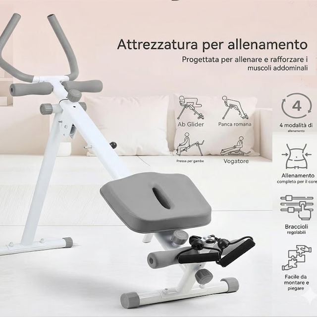 BAKAJI Πολυόργανο Κοιλιακών AB Machine Γκρι Πτυσσόμενο Όργανο Γυμναστικής και Κωπηλατική 02002135