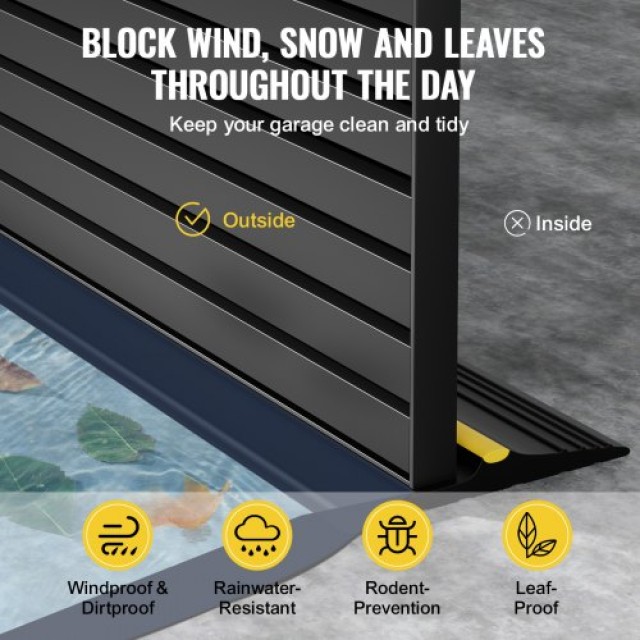 VEVOR Λωρίδα Σφράγισης Πόρτας Γκαράζ 16.5 FT Αδιάβροχη PVC MFTDT1J165YC2I8WIV0