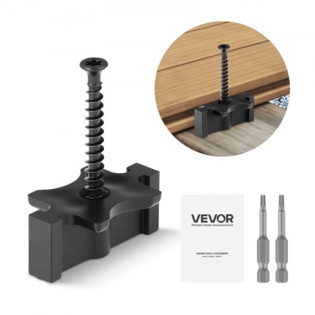 VEVOR Κρυφοί Συνδετήρες Δαπέδου με Βίδες για 6.5 mm Κενά, Μαύροι YBSJGJ600PCS6AQYA001V0