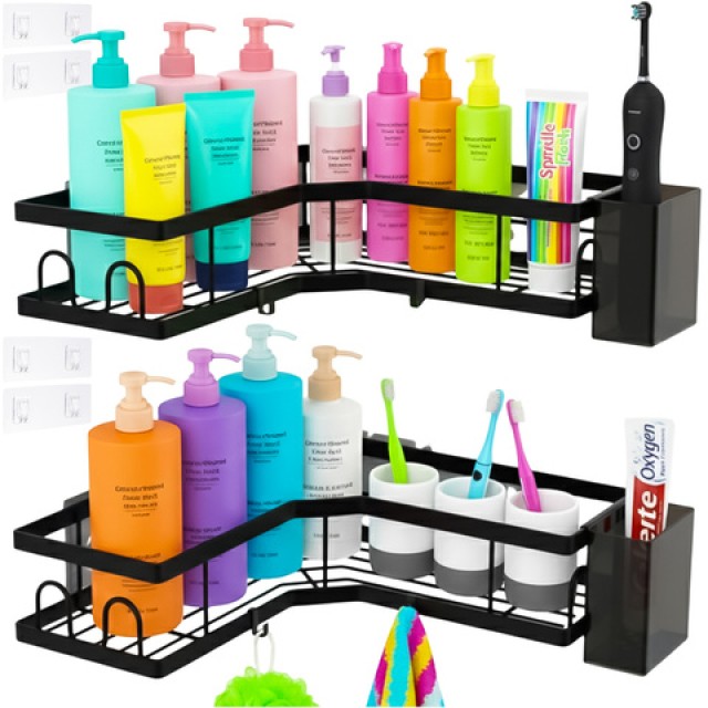 Ruhhy Σετ 2 Γωνιακών Ραφιών Μπάνιου για Οργάνωση και Αποθήκευση 27092