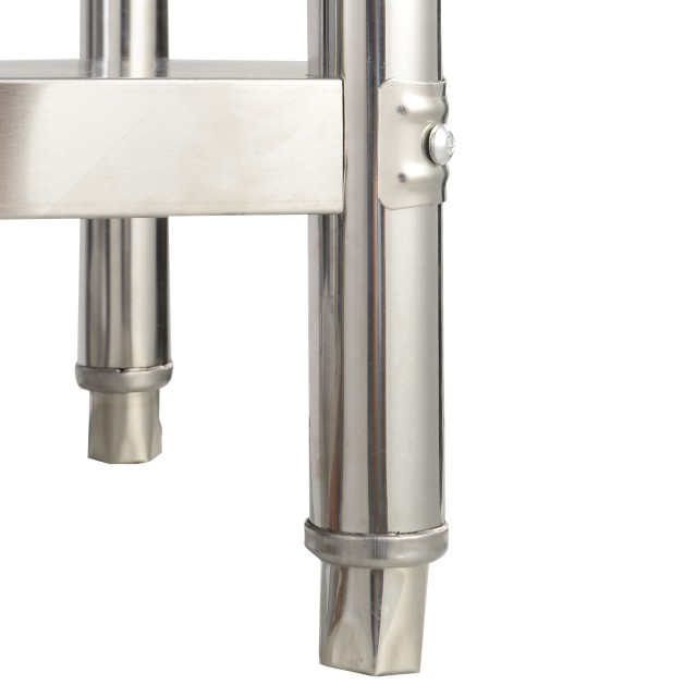 Costway Επαγγελματικός Πάγκος Εργασίας από Ανοξείδωτο Ατσάλι 430 με Πρόσθετο Ράφι - 122x61 εκ. KC55570