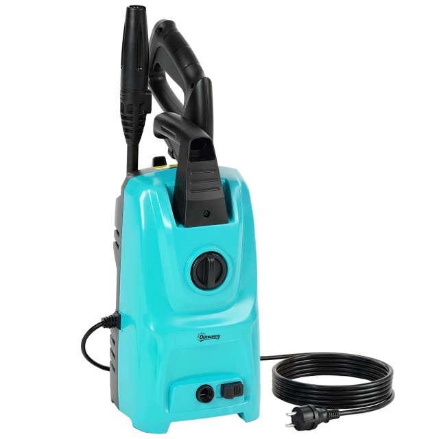 Outsunny Πλυστικό Υψηλής Πίεσης 1500W με Ρυθμιζόμενο Ακροφύσιο και Σετ Καθαρισμού, Μπλε 84H-731V90BU