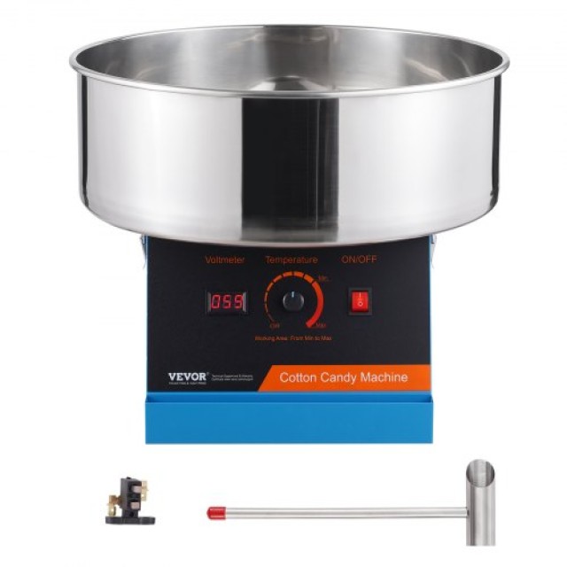 Μηχανή Μαλλιού της Γριάς VEVOR 1000W, Επαγγελματική με Ανοξείδωτο Κάδο (Μπλε)  TSMHTJLSWGXMBTCVMV2