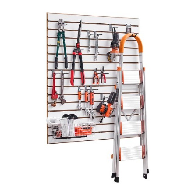 VEVOR Λευκός Πάνελ Σλατ Τοίχου MDF 4x4 ft για Γκαράζ με Μοντέρνο Σχεδιασμό BTQBXWB16SQF0BHOKV0